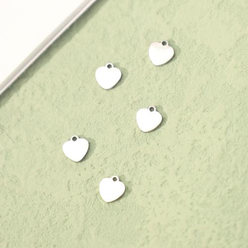 pendentifs de cœur en inox , Acier inoxydable 304, coeur, poli, bijoux de mode & DIY, couleur originale Vendu par PC