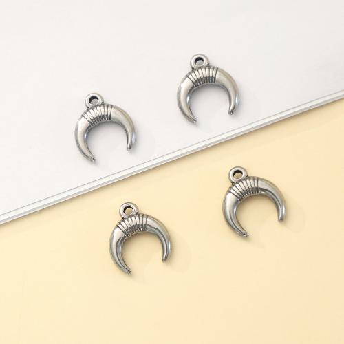 Stainless Steel Pendants, 304 Stainless Steel, Moon, polished, fashion jewelry & DIY, original color 