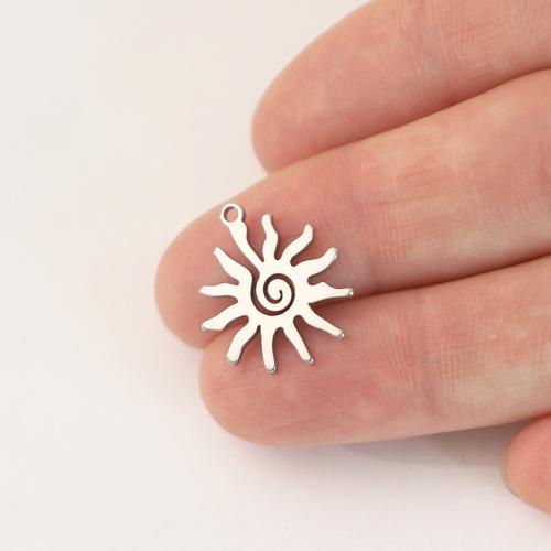 Stainless Steel Pendants, 304 Stainless Steel, Sun, polished, fashion jewelry & DIY, original color 