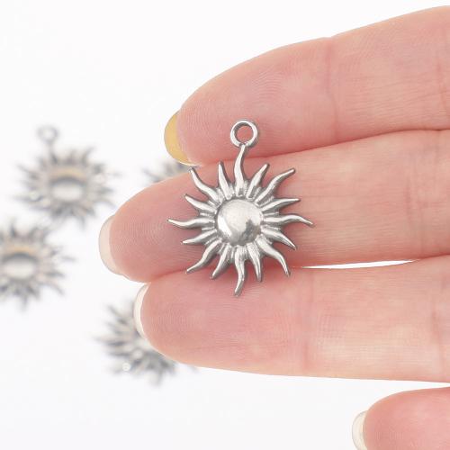 Stainless Steel Pendants, 304 Stainless Steel, Sun, polished, fashion jewelry & DIY, original color 