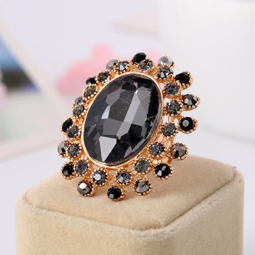 Anillo de dedo de aleación de Zinc, Joyería & unisexo & con diamantes de imitación, más colores para la opción, Diameter :18mm., Vendido por UD