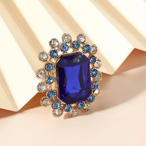 Rhinestone Zinc Alloy Finger Ring, KC gold color plated, fashion jewelry & Unisex & with rhinestone Inner diameter :17.5mm. 
