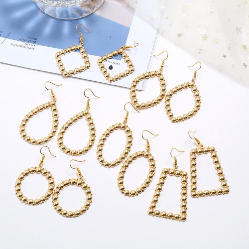 Zinc Alloy Drop Earring, plated, fashion jewelry & for man & hollow, gold [