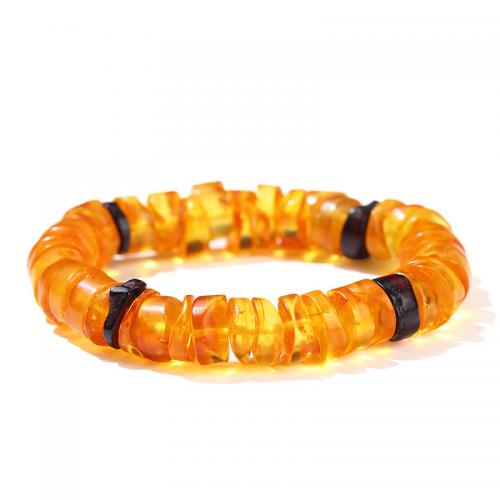 Bracelets en pierres précieuses, ambre, fait à la main, naturel & pour femme, beads length 9-11mm Environ 6.3 pouce, Vendu par PC