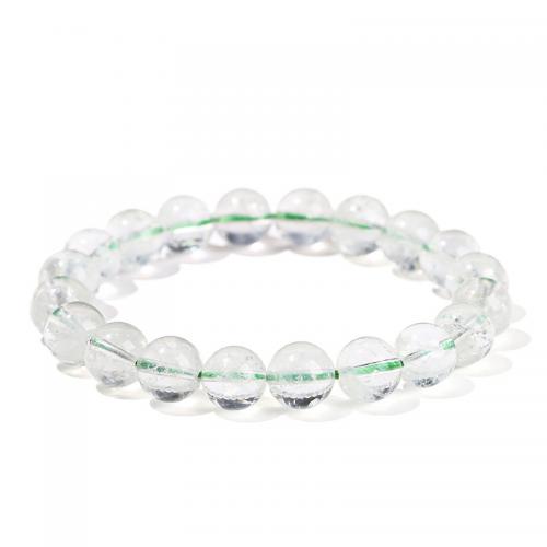 Cristal naturel bracelet, Rond, fait à la main, unisexe & normes différentes pour le choix, vert Environ 7-8 pouce, Vendu par PC