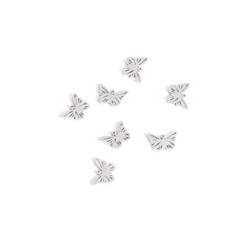 Pendentif creux en acier inoxydable, Acier inoxydable 304, papillon, poli, bijoux de mode & DIY, couleur originale Vendu par PC