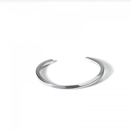 Titanium Steel Cuff Bangle, polished, fashion jewelry & Unisex, original color, nickel, lead & cadmium free Inner Approx 70mm 