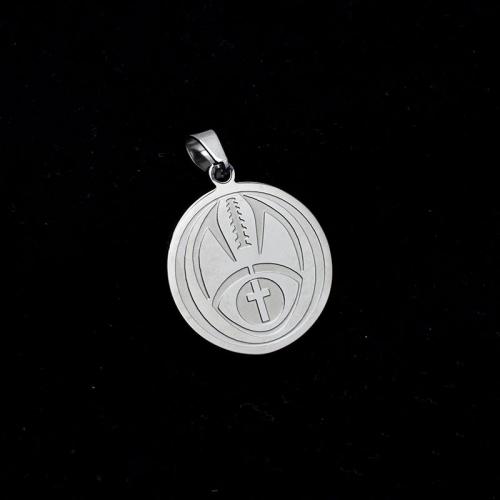 Stainless Steel Pendants, 304 Stainless Steel, Flat Round, polished, fashion jewelry & DIY, original color 