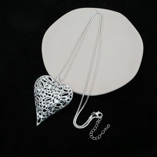 Zinc Alloy Sweater Chain Necklace, Heart, plated, fashion jewelry & for woman & hollow Approx 80 cm 