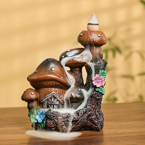 Incense Smoke Flow Backflow Holder Ceramic Incense Burner, Resin, half handmade, for home and office & durable 