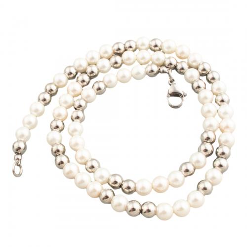 Collier coquillages de mer du Sud, Acier inoxydable 304, avec Shell Pearl, bijoux de mode & unisexe, 6mm Environ 50 cm, Vendu par PC[
