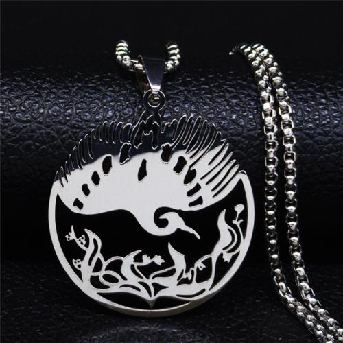 Stainless Steel Jewelry Necklace, 304 Stainless Steel, polished, fashion jewelry & Unisex, silver color Approx 50 cm 