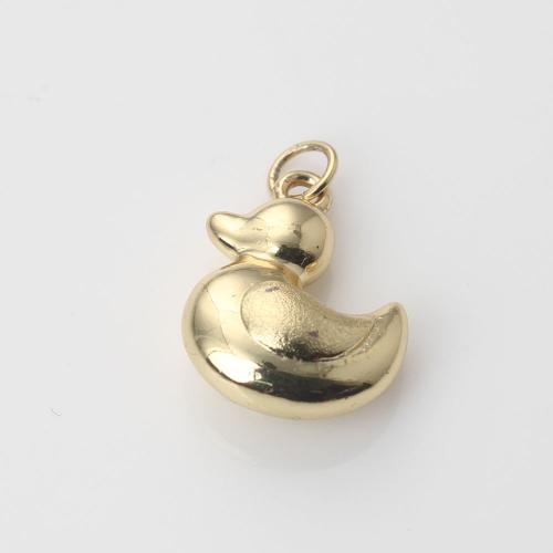 Animal Brass Pendants, Duck, gold color plated, DIY 