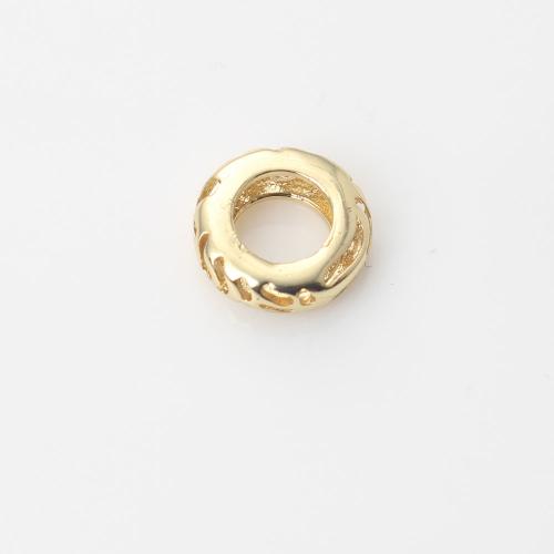perla de cobre, metal, Esférico, chapado en color dorado, Bricolaje, 9.5x9.4x2.9mm, Vendido por UD