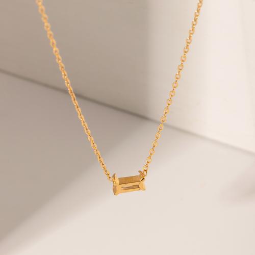 Edelstahl Schmuck Halskette, 304 Edelstahl, mit Verlängerungskettchen von 5cm, plattiert, Modeschmuck & mit Strass, goldfarben, Länge:40 cm, verkauft von PC