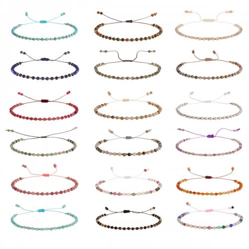 Gemstone Bracelets, Natural Stone, with Cotton Thread, handmade, fashion jewelry & for woman Approx 18-23 cm [