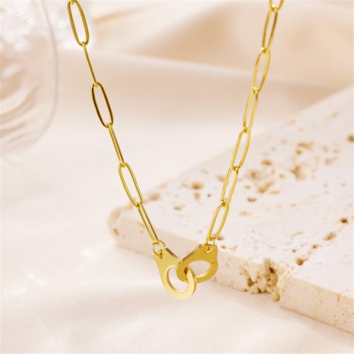 Edelstahl Schmuck Halskette, 304 Edelstahl, plattiert, für Frau, Goldfarbe, verkauft von PC
