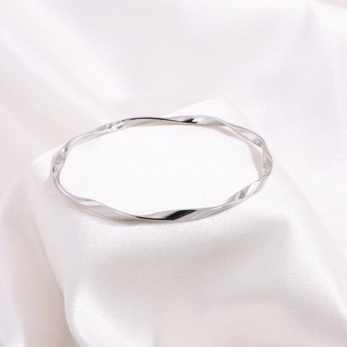 Stainless Steel Bangle, 304 Stainless Steel, plated, for woman, original color 