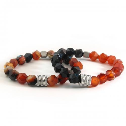 Gemstone Bracelets, 304 Stainless Steel, with Natural Stone, Unisex 