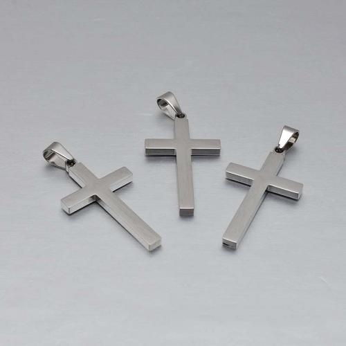 Stainless Steel Cross Pendants, 304 Stainless Steel, polished, fashion jewelry & DIY original color 