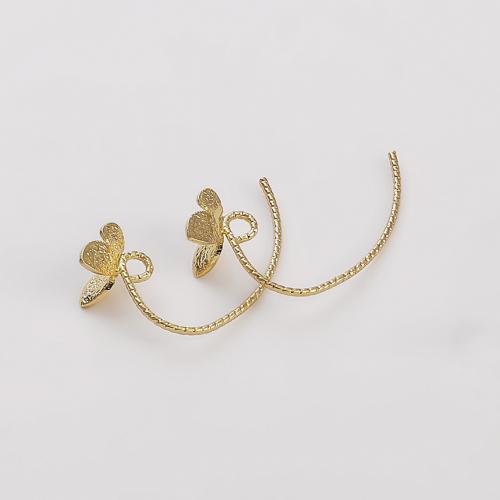 Brass Hook Earwire, Butterfly, 14K gold-filled, DIY Approx 