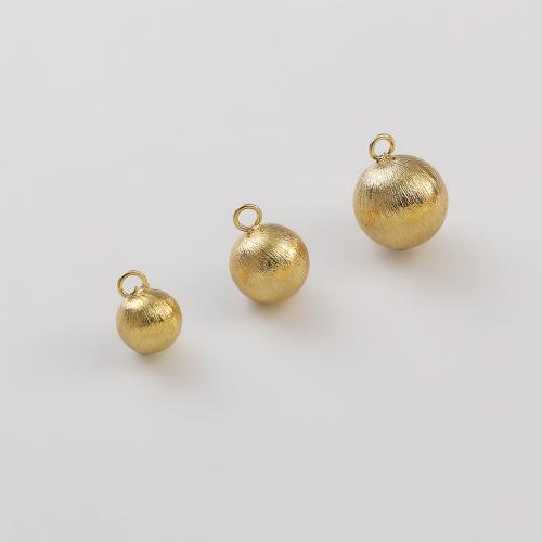 Brass Jewelry Pendants, Round, 14K gold-filled, DIY & brushed 