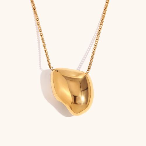 Stainless Steel Jewelry Necklace, 316L Stainless Steel, with 5cm extender chain, 18K gold plated, fashion jewelry & for woman, golden Approx 40 cm 