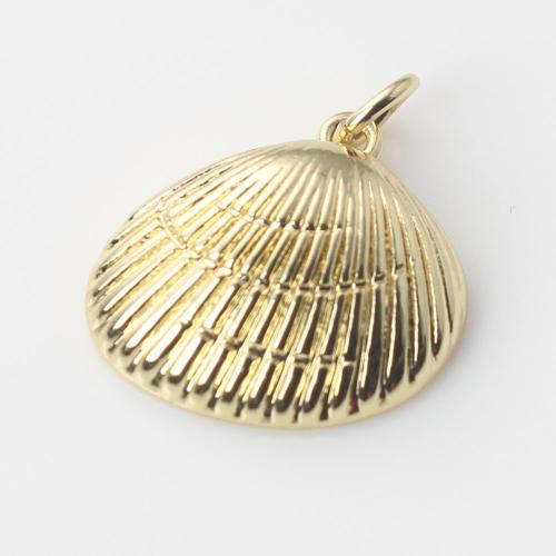 Brass Jewelry Pendants, Shell, gold color plated, DIY 