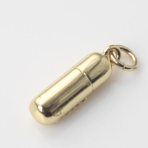 Brass Jewelry Pendants, Capsule, gold color plated, DIY 