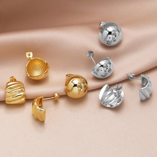 Brass Stud Earring, plated, fashion jewelry 