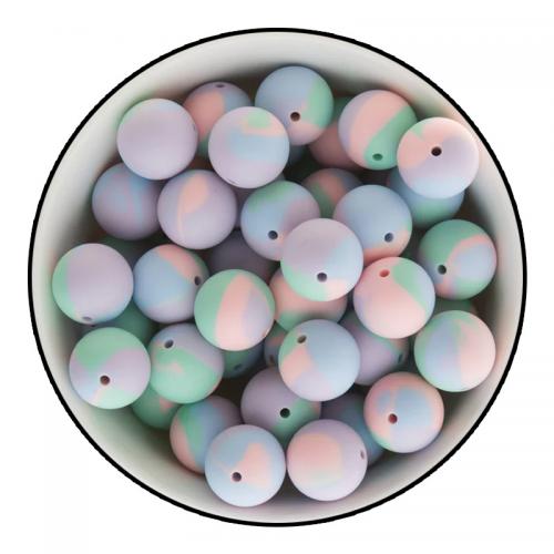 Silicone Beads, Round, stoving varnish, DIY 15mm, Approx 