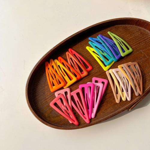 Hair Snap Clips, Zinc Alloy, Triangle, stoving varnish, Girl & epoxy gel 70mm, Approx 