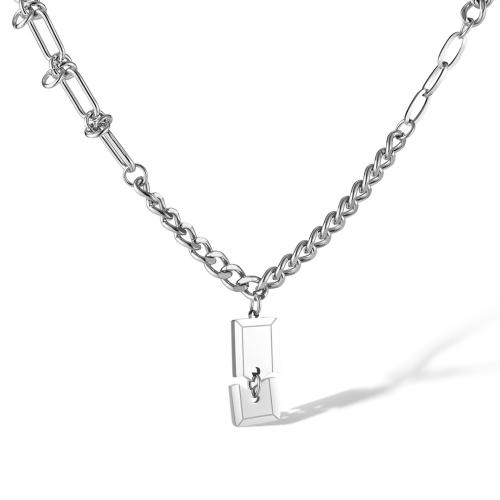Stainless Steel Jewelry Necklace, 316 Stainless Steel, with 5CM extender chain, plated, for woman, platinum color Approx 53 cm 