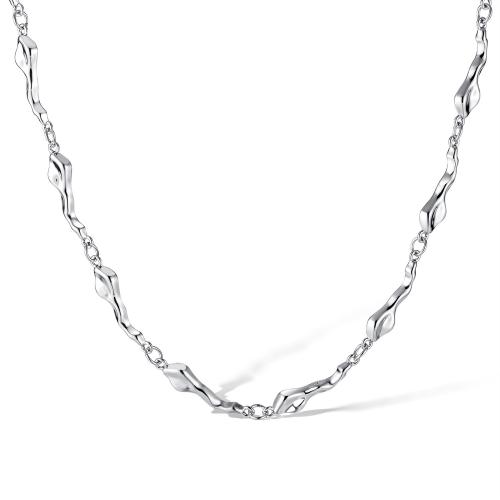 Collar de latón hecho a mano, metal, con 5CM extender cadena, chapado, para mujer, color de platina, longitud:aproximado 49.5 cm, Vendido por UD