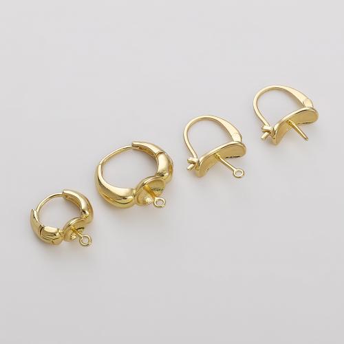 Brass Lever Back Earring Component, plated, DIY  & for woman, golden 