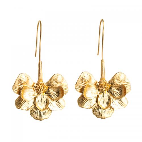 Zinc Alloy Drop Earring, Flower, plated, fashion jewelry & for woman 