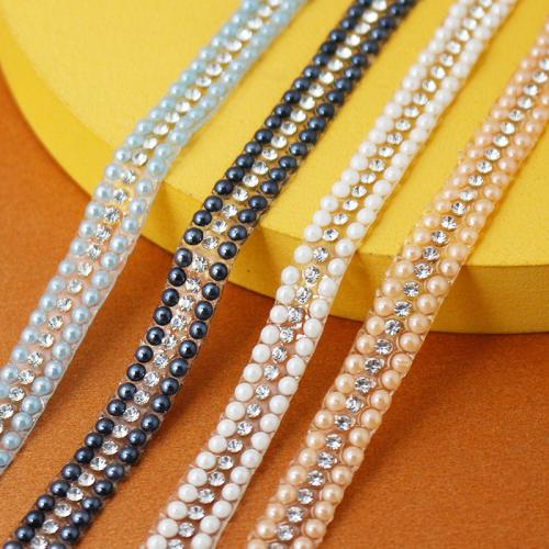 Kunststoff Strass-Klauenkette, mit Kunststoff Perlen, DIY & mit Strass, keine, Länge:ca. 90 cm, verkauft von Yard