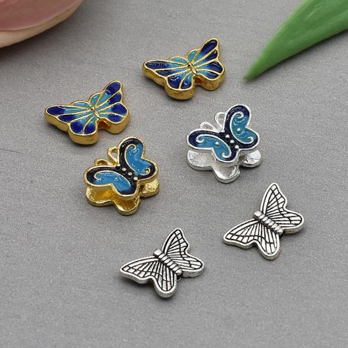 Enamel Zinc Alloy Beads, Butterfly, plated, fashion jewelry & DIY Approx [