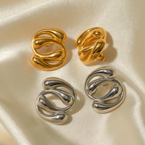 Edelstahl Stud Ohrring, 304 Edelstahl, Vakuum-Ionen-Beschichtung, Modeschmuck & für Frau, keine, 27x23mm, verkauft von Paar