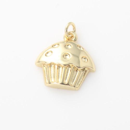 Brass Jewelry Pendants, Cake, gold color plated, DIY 