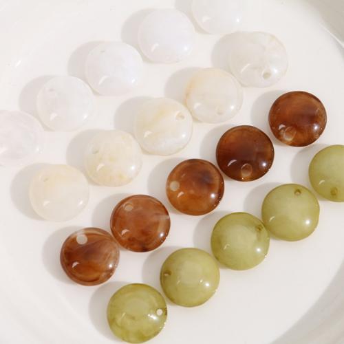 Solid Color Resin Pendants, Flat Round, DIY 15mm 