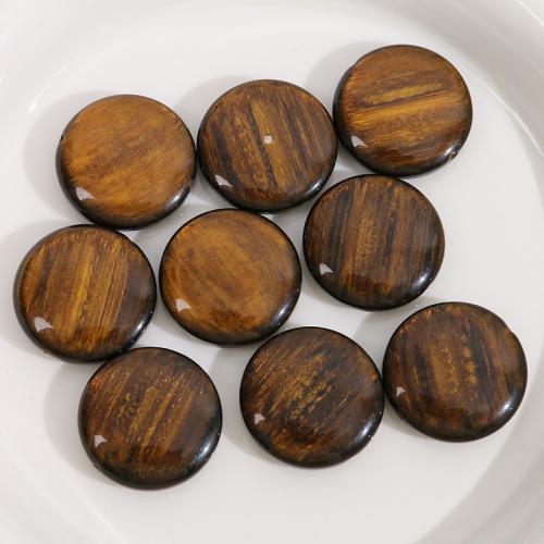 Perles de résine imitation de pierres précieuses, Plat rond, DIY, brun, 24mm, Vendu par PC