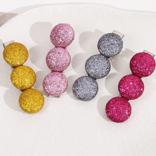 Hair Barrette Finding, Sequins, with Iron, Round, DIY 15mm 