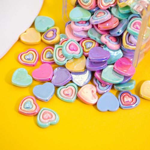 Harz Perlen Schmuck, Herz, DIY, keine, 21.6x19.1mm, Bohrung:ca. 2mm, 10PCs/Tasche, verkauft von Tasche