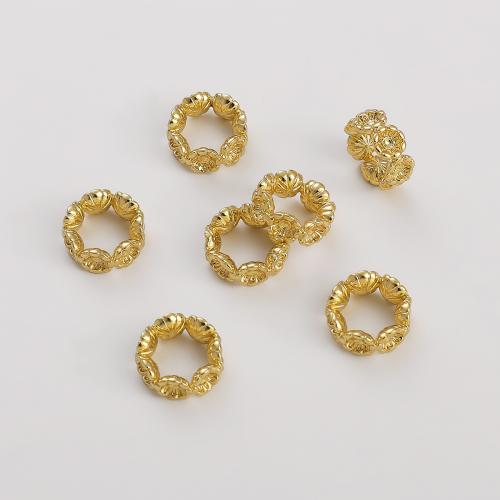 Large Hole Brass Beads, plated, DIY & for woman, golden Approx 8mm [