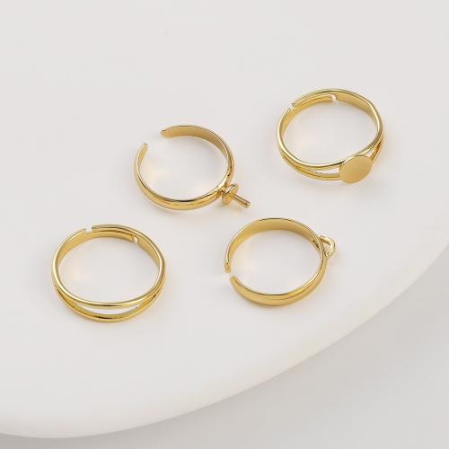 Brass Ring Mountings, plated, DIY & for woman, golden 