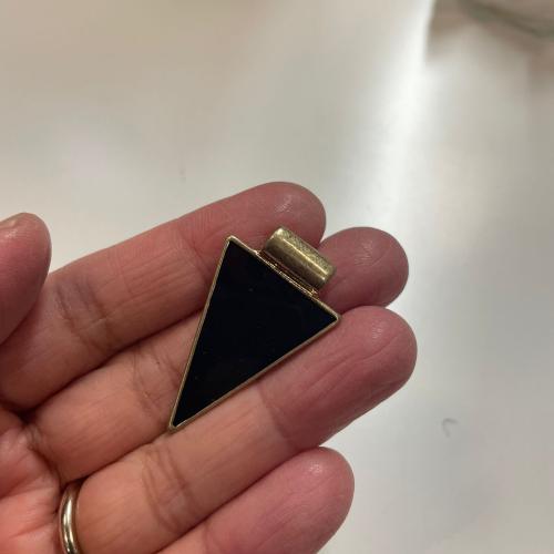Zinc Alloy Jewelry Pendants, with Brass, Triangle, gold color plated, DIY [