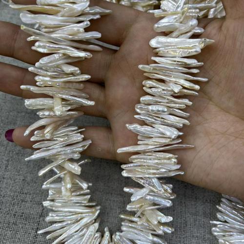 Baroque Cultured Freshwater Pearl Beads, DIY, white, Length about 20-30mm, Approx 