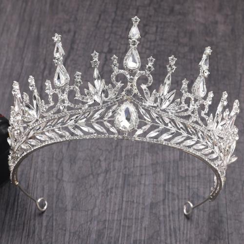 Bridal Tiaras, Zinc Alloy, with Crystal, plated, fashion jewelry & for woman diameter 140mm, height 70mm 