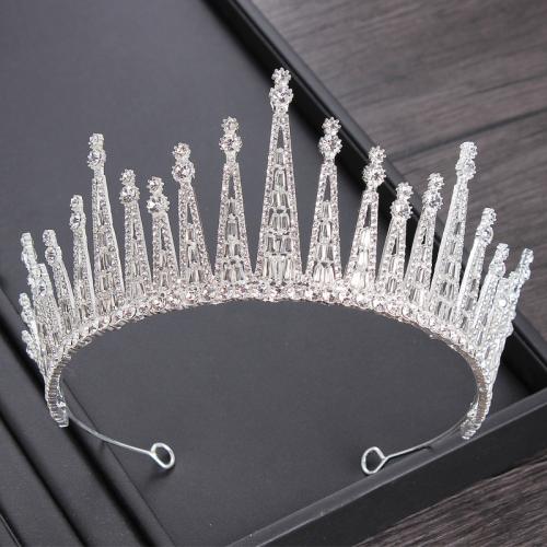 Bridal Tiaras, Zinc Alloy, with Crystal, fashion jewelry & for woman & with rhinestone diameter 150mm, height 70mm 